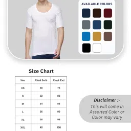 dollar Lehar Men Combed Cotton Round Neck with Sleeve Vest -White image 5