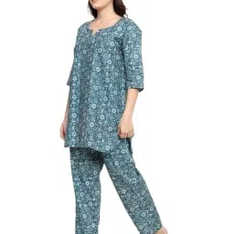 kbnbj Cotton Printed Co-Ord Set for Women - Nightwear Pajama Set with Pockets | Soft & Breathable Two-Piece Outfit for Sleep & Lounge image 5