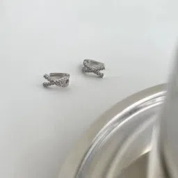 salty alpha Cross Open Earrings for Men & Boys | Studs | Ear Tops | Hoops | Ear Piece | Stylish & Minimal | Birthday Gift | Aesthetic Jewellery | Accessories for Everyday Wear image 5