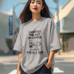ausk Oversized T-Shirt for Women || Graphic Printed Loose fit Womens Tshirts image 1