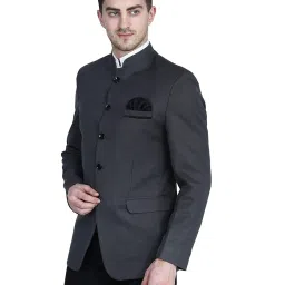 tahvo Grey Bandgala Blazer with Hanky image 1