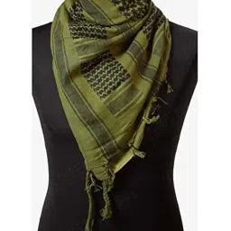 digniti Men's And Women's Military Shemagh Actual Army Quality, Tactical, Olive Green, Cotton Multi Purpose Scarf For All Seasons, Soft And Breathable, Size 44 X44 Inch, For Unisex image 3