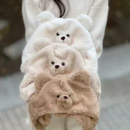 TopiBaaz Winter Beanie Monkey Cap Hood for Women | Stretchable Skull Soft Combined Scarf with Drawstring Multi Use Woolen Balaclava Neck Warmer Scarf Casual Cap Hat for Men & Women | Freesize image 5