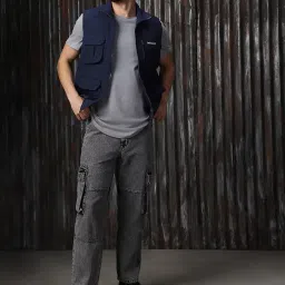 high star clothing High Star Men Polyester Printed Regular fit Collar Sleeveless Jackets 99 image 2