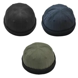 myaddiction 3 pcs Women Men Retro Docker Leon Beanie Cap Pure Cotton Hat Multicolour image 1