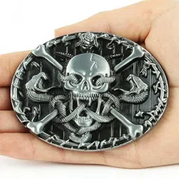 club bollywood LICHTS®Vintage Silver Western Gothic Skull Head Skeleton Rattle Snake Belt Buckle|Clothing Shoes & Accessories | Mens Accessories | Belt Buckles image 1