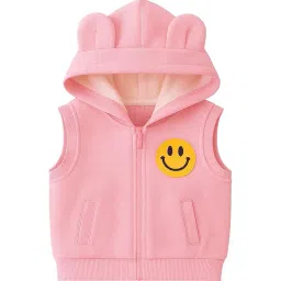 bold n elegant 3d Happy Smile Face Cartoon Winter Warm Hoodied Jacket Sweatshirt and Pajamas 3 Pc Layering Party Clothing Set for Infant Toddler Kids image 4