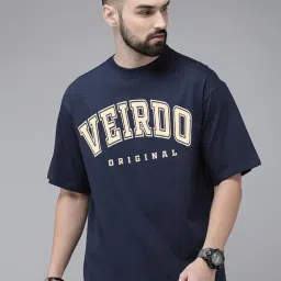 veirdo Pure Cotton Green, Royal Blue, Red, Navy Blue & Swan White Oversized Fit Originals Typographic Printed Half Sleeve T-Shirt for Men & Boys (Available in Sizes S to 2XL) image 4