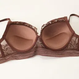 secret lives Women's Lingerie Set Padded Push Up Bra Panty Coffee Color Bikini Set for Women & Girls image 3