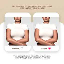 bossie Invisible Comfort Cover Up Shine On Nipple Cover 2 Pieces, Thin Silicone Nipple Pasties for Women Reusable to Cover Under Bra Skin Friendly Adhesive Nipple Pads for Women image 4