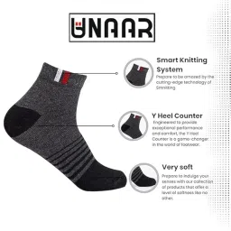 unaar Super Multicolor Cotton Ankle Length Socks for Men – Durable Socks Combo for Running, Gym, and Everyday Wear, Stylish and Comfortable Men’s Socks for Active Lifestyles - Pack of 5 (Model-Super) image 5