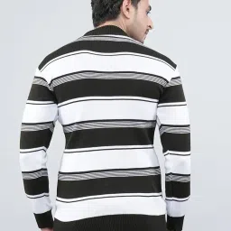 feverfew Stylish Knitted Sweater | Men's Casual wear Sweater | Full Sleeves | Striped Zipper Closure Sweater | Sweater image 1