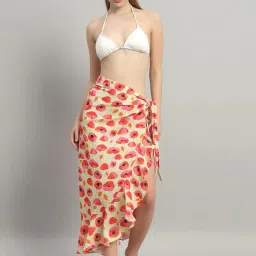 beau design Women's Stylish Wrap Skirt Sarong Polyster Trendy Digital Printed Sarongs For Beachwear And Beach Party image 3