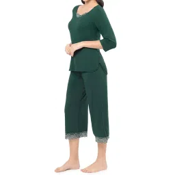 amante Solid Above Knee Round Neck Three-Quarters Sleeves Top image 2
