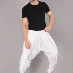 urali Men's Solid 100% Cotton Dhoti Pants - D100A image 1