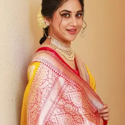 siril Women's Kanjivaram Silk Saree Soft Banarasi Sari With Blouse Piece image 5