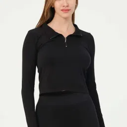 kotty Women's Solid Abaddon Black Stylish Sweatshirt image 3