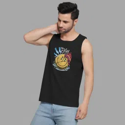 dab shark I AM OKAY Gym Vest Printed Tank Top Bat Vests Mens Gymwear Sando Fabric 100% Cotton sleeveless Vest Sando_(DS-SDO-026) image 2