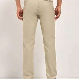 the bear house Men's Slim Fit Formal Trousers with Texture & Side-Elasticated Waistband image 2
