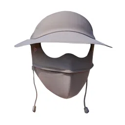 MERISHOPP Face Mask with Brim Reusable Portable Face Covering for Beach Travel Outdoor Dark Gray image 3