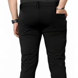 mehrang Men's Slim Fit Casual Mid Rise Trousers, Cotton Blend, Side Pockets || Classic Slim Fit Chino Pants || Business Casual Dress Trousers image 1