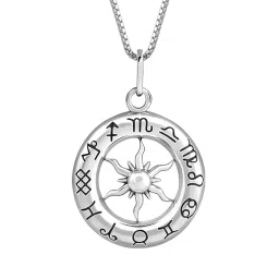 giva 925 Oxidised Silver AstroHalo Pendant With Box Chain For Him| Necklace to Gift Men & Boys | With Certificate of Authenticity and 925 Stamp | 6 Months Warranty image 1