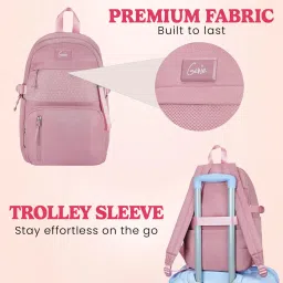 genie Berry Casual Backpack for Girls |17 In-16 Ltr with Laptop Sleeve,Two Compartments,Organizer and Light Weight with Padded Shoulders |Best for Books,Stationery,Lunch Box & Essentials image 3
