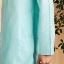 amazon brand - symbol Men's Rayon Blend Festive Solid Long Kurta (Regular Fit) image 4