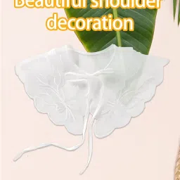 gzrc-yddk Detachable Collar for Women, Stylish False Collar Accessory, White Half Shirt Blouse, Enhances Casual and Formal Outfits image 3