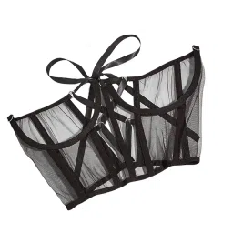 enakshi (label) Fashion Lace Corset Wide Waist Belt Mesh Adjustable Lace up Tied Dress Belts|Clothing, Shoes & Accessories | Womens Accessories | Belts image 2