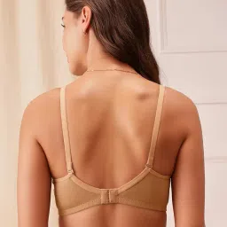 clovia Women's Cotton Padded Non-Wired Full Cup Multiway T-Shirt Bra in Beige image 4