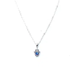shilpmart Hamsa Hand Evil Eye Choker Necklace Blue Turkish Glass Necklace Chain for Women Men Girls Evil Eye Choker Evil Eye Pendant Handmade Jewelry Protection Spiritual image 1