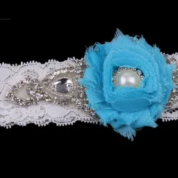 calandis ™ Crystal Pearls Wedding Bridal Lace Garter Girls Woman Hen Party Dress Up Blue | Garters | Bridal Accessories | Wedding & Formal Occasion image 2