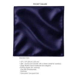 kingson Men's Satin Cummerband, Butterfly Bow Tie and Pocket Square Set Navy Blue image 3