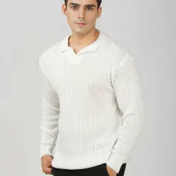 loque Full Sleeve Winter Wear Pullover Woolen Collar Polo Full Sleeve Sweater for Men image 1