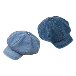 myaddiction 2Pcs Denim Newsboy Hat Soft 8 Panels Baker Flat Caps image 5