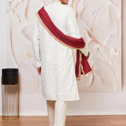vastramay Men's Elegant Kurta, Pyjama, and Dupatta Set – Classic Ethnic Wear for Weddings & Festive Occasions image 4