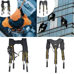 trendynest Men Tool Belt Suspender Tool Hanging Work Belt Brace For Construction Roofer H Type | Mens Accessories | Suspenders Braces image 5