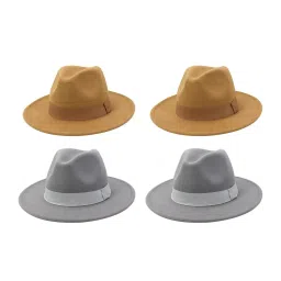 myaddiction 4pcs Church Fedora Hat Ribbon Band Belt Winter Outdoor Light Gray Beige image 4