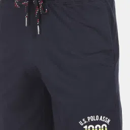 u.s. polo assn. Men Navy I670 Comfort Fit Solid Cotton Polyester Shorts Pack of 1 XL image 4