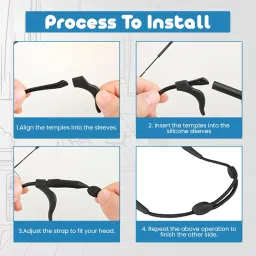 homeaura Adjustable Silicone Eyeglass Strap with Ear Grips | Anti Slip Specs Holder Strap and Spectacle Holder for Kids | Secure Eyewear Retainer for Glasses and Sunglasses (For Kids) image 3