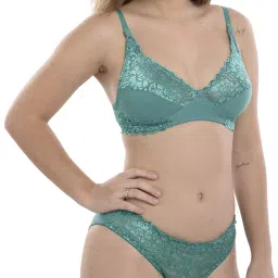 fims - fashion is my style Soft Lycra Stretchable Bra Panty Set for Women, Non-Padded, Non-Wired, Floral Print, Lingerie Set, Cup- B, Multicolor image 1