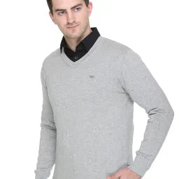godfrey Regular Fit Premium Cotton V-Neck Solid Sweater image 3