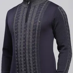 monte carlo Mens Self Design Mock Neck Full Sleeve Pullover (1239336HZ) image 5