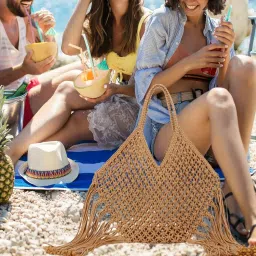 ujeavette Beach Bag Retro Style Portable Creative Shoulder Bag for Birthday Daily Gift image 1