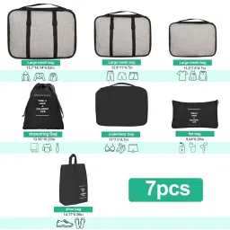 kuklar Packing Cubes for Suitcases Packing Cubes with Shoe Bag Clothing Bag Accessories Bags Packing Cubes for Travel Luggage Organizer Women Men(Black) image 3