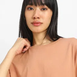 juneberry Pure 100% Cotton Oversized Loose Baggy Fit Round Neck with Drop Shoulder Half Sleeves Boyfriend T-Shirt Combo for Women & Girls (Pack of 2) image 5