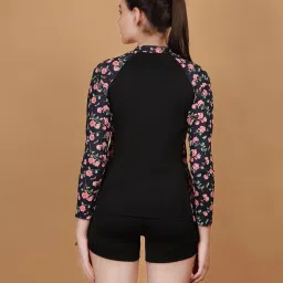 fytte Rash Guard Jacket Sun Protection Long Sleeves Swimsuit Top Zip Front Swim Shirt for Women image 3