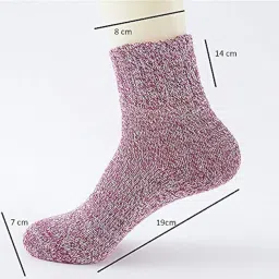 alexvyan 3 Pair Solid Plain Soft & Woolen Cozy Knitted Winter Thick Warm Stretchy Elastic Socks (Without Thumb) for Women Girls image 2