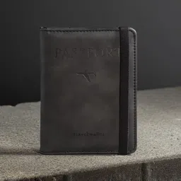 boldstuff Passport Holder Passport Cover with Credit Card Slot and BoardingPass Slot Bi-Fold Passport Wallet Case Book Travel Must Have, PU Leather Travel Accessories-Unisex (Black) image 1